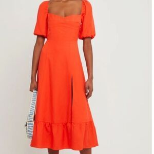 O.p.t Violetta midi dress orange size‎ XS NWT